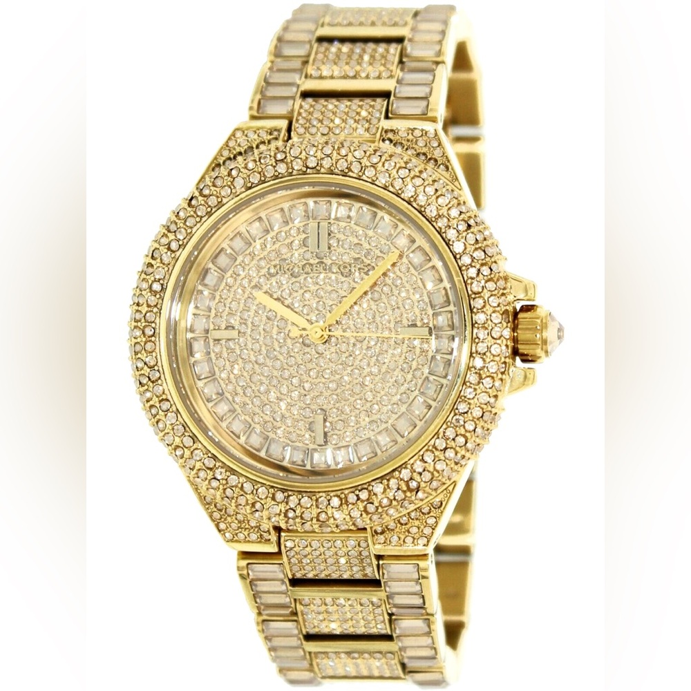 New Micheal Kors - Camille Gold Pave Crystals Covered Bracelet Watch - MK5720